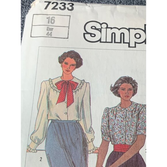 Simplicity Misses Shirt Sewing Pattern sz 16 7233 - uncut - Picture 3 of 9